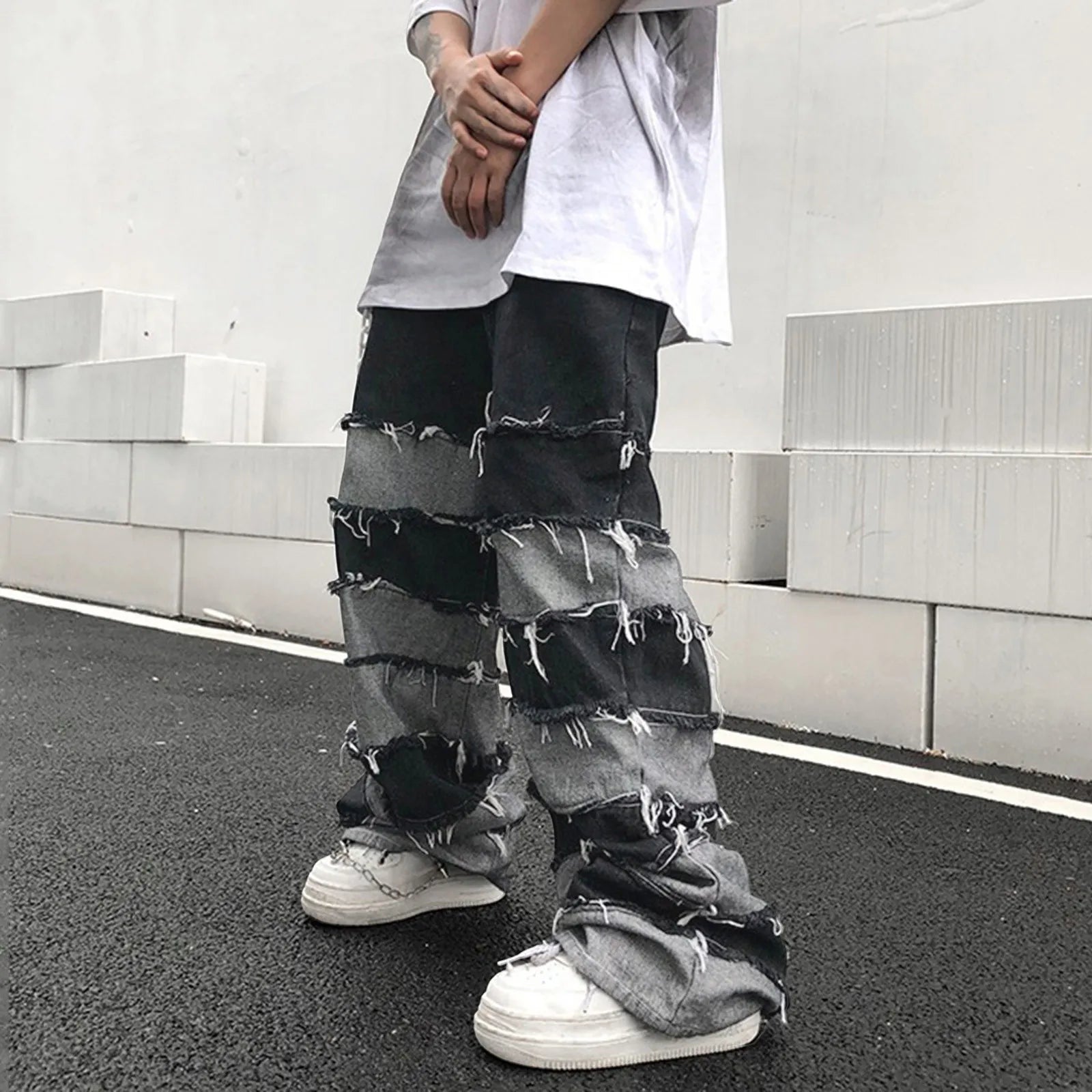 Splice Wide Leg Jeans
